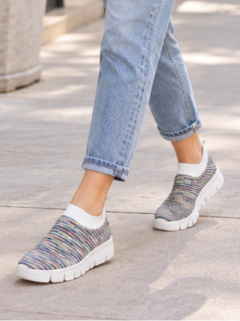 Bernie Mev Multicolor Knit Slip-On Platform Sneakers EU 40 US 9 NWT